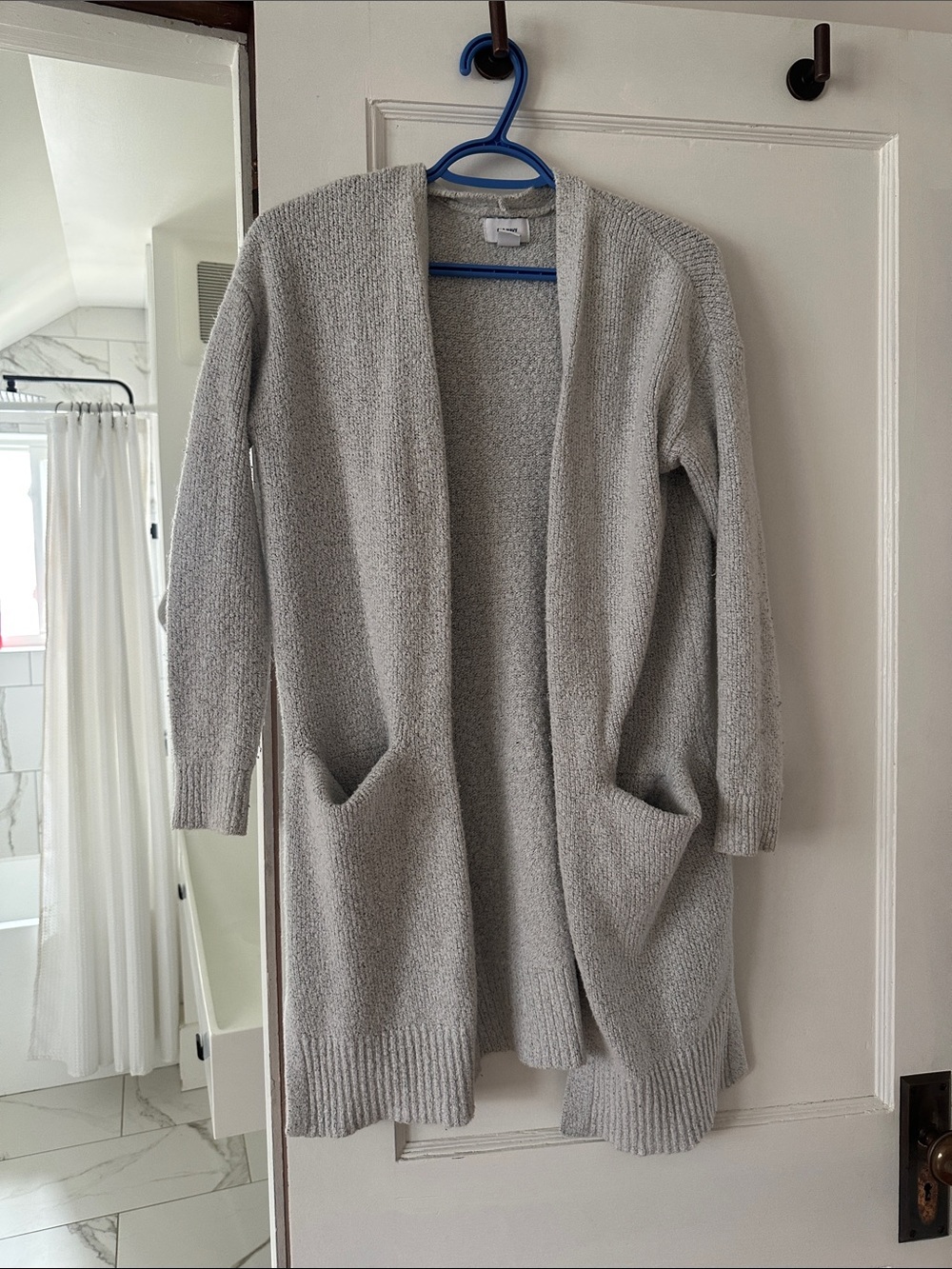 Old Navy Light Gray Long Open-Front Cardigan